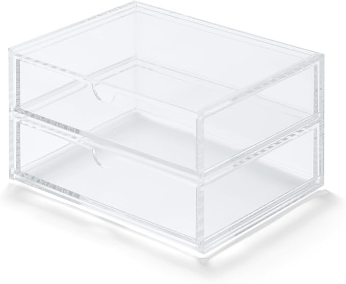 Muji Acrylic Stackable 2-Drawer Storage Case, Small,17.5 cm Width x 13 cm Depth x 9.5 cm Height by MUJI