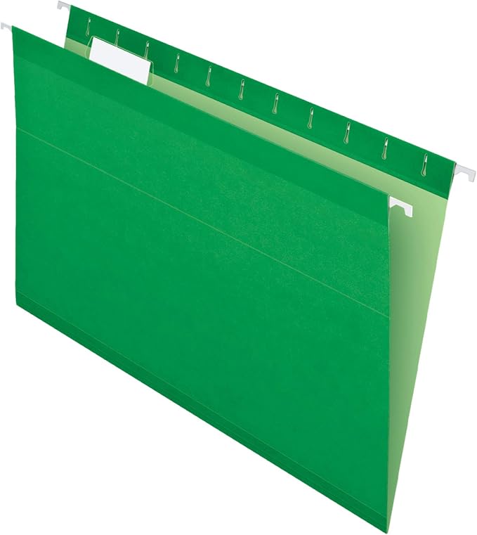 Pendaflex Reinforced Hanging Folders, Legal Size, Bright Green, 1/5 Cut, 25/BX (4153 1/5 BGR) - Image 2