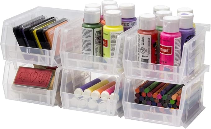Akro-Mils 30210 AkroBins Plastic Storage Bins, 5"x4"x3", Clear, 24-Pack | Space-Saving Stackable Bins for Garage, Pantry, Craft Organization - Image 8