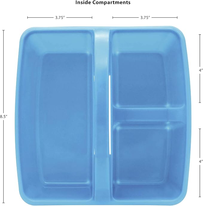 Teacher Created Resources Light Blue Portable Plastic Storage Caddy 6-Pack for Classrooms, Kids Room, and Office Organization, 3 Compartments - Image 4