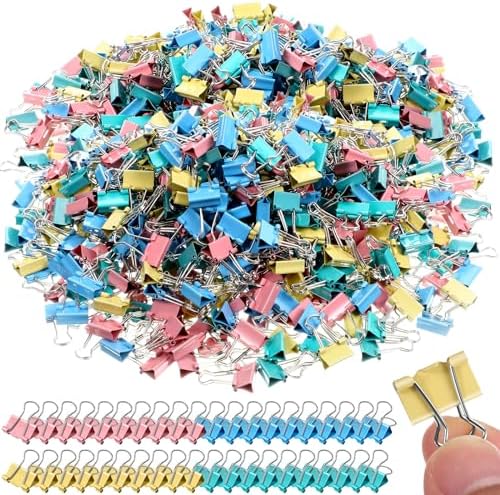 Jetec 500 Pcs Colorful 0.6 Inch Binder Clip Paper Clamp Metal Paper Clip by Jetec
