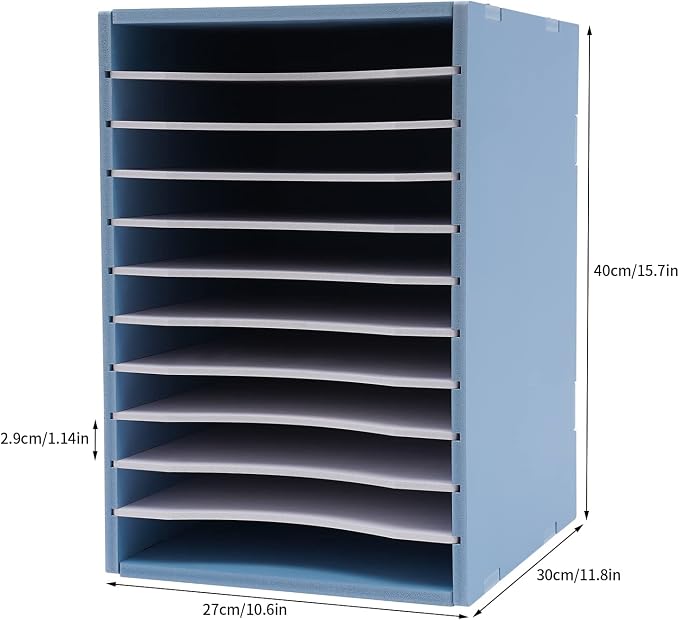 Desktop Organizer, Vertical Desktop Sorter, Literature Organizer Sorter | Paper Organizer Storage File Sorter Mail Center Magazine Holder, Classroom Mailbox Paper Storage - Image 2