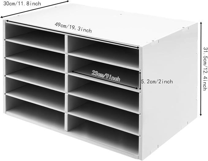 2 Pack 10-Slot Desktop Paper Storage Cabinets File Organizer | Sturdy Waterproof PVC Construction | Quick Easy Assembly | Smooth Burr-Free Edges | Anti-Slip Pads | Multi-Scenario Use - Image 5
