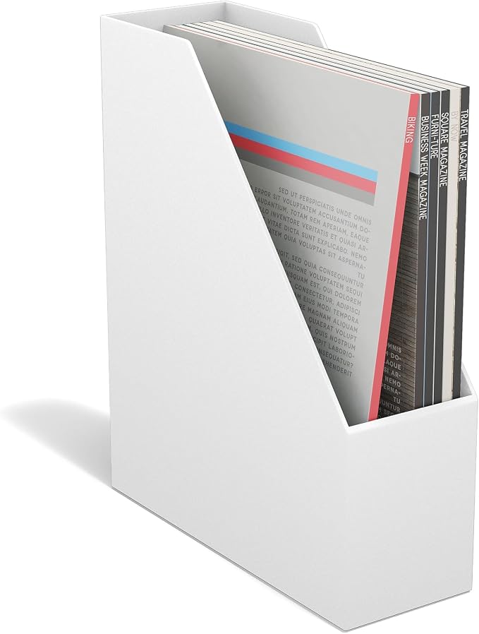 TRU RED Plastic Magazine File, White, 2‑Pack – Vertical Desktop Organizer for Magazines, Folders & Documents - Image 4