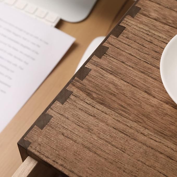 DDYURI Wood 2 Drawer Desktop Organizer Cabinet - Desk Storage Box for Kitchen Counter, Dresser Tabletop - Wooden File Organizer Printer Machine Stand for Office Accessories Chest Dark (FAX2C-DK) - Image 6
