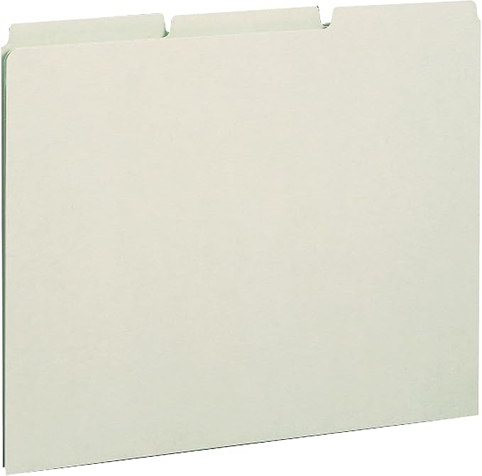 Smead Pressboard Guides, 1/3-Cut Tab (Blank), Letter Size, Gray/Green, 100 per Box (50334) - Image 3