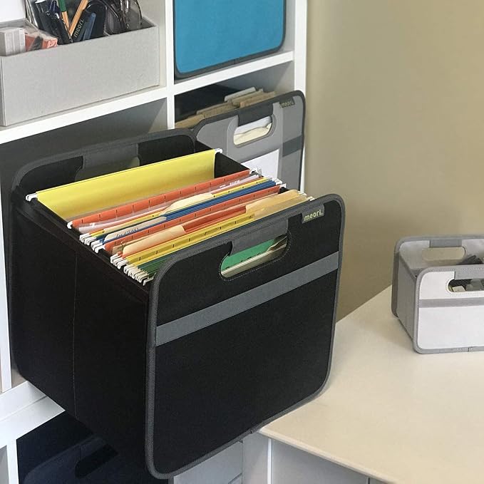 meori Foldable Storage File Box w/ Hanging Rails Rewritable Label Fabric … - Image 8