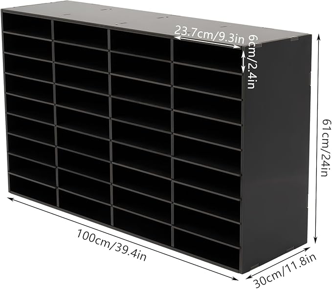 Literature Organizer, Desktop File Sorter Mail Center, Paper Storage Cabinet with 36 Slots Compartments for Home School Office (36 Slots Black) - Image 5