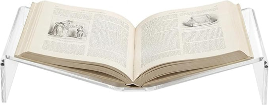 Sintuff Large Acrylic Open Book Display Stand 12.4" W X 7.87" d X 2.36" H, Open Bookstand Holder for Display and Reading Cookbooks, Art Books, Bibles, Magazines by Sintuff