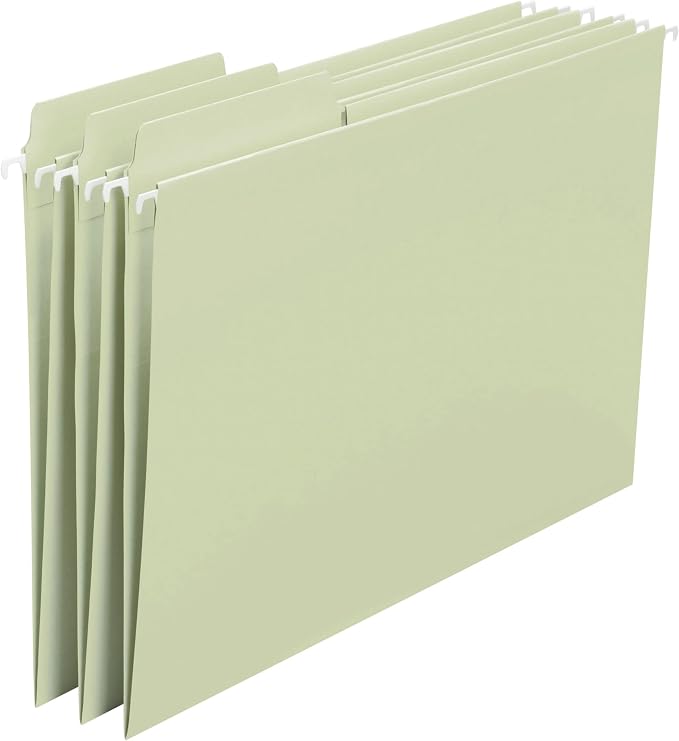 Smead FasTab Hanging File Folder, 1/3-Cut Built-in Tab, Letter Size, Moss, 20 Count (64082) - Image 4