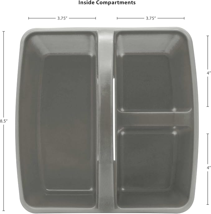 Teacher Created Resources Gray Portable Plastic Storage Caddy 6-Pack for Classrooms, Kids Room, and Office Organization, 3 Compartments - Image 4