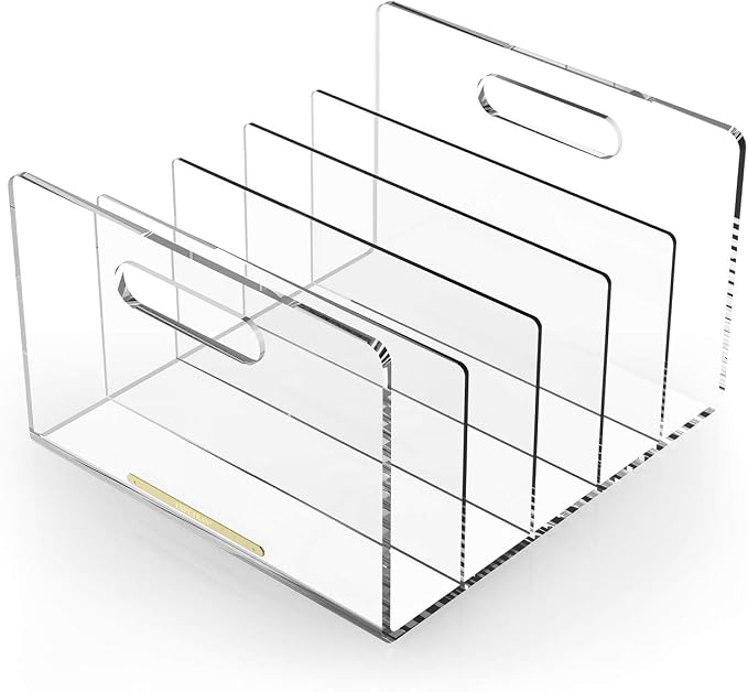 Acrylic File Sorter, Desktop File Collator Office File Organizer, Clear 11.4" x 6.7" x 10" by EXPUTRAN