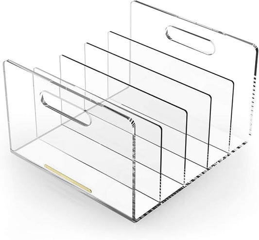 Acrylic File Sorter, Desktop File Collator Office File Organizer, Clear 11.4" x 6.7" x 10" by EXPUTRAN