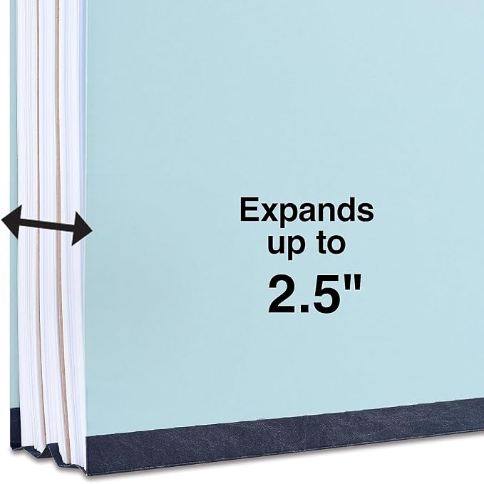 Staples Colored Pressboard Classification Folder, Legal Size, 2 Partitions, Light Blue, Durable Construction, 20/Pack - Image 5