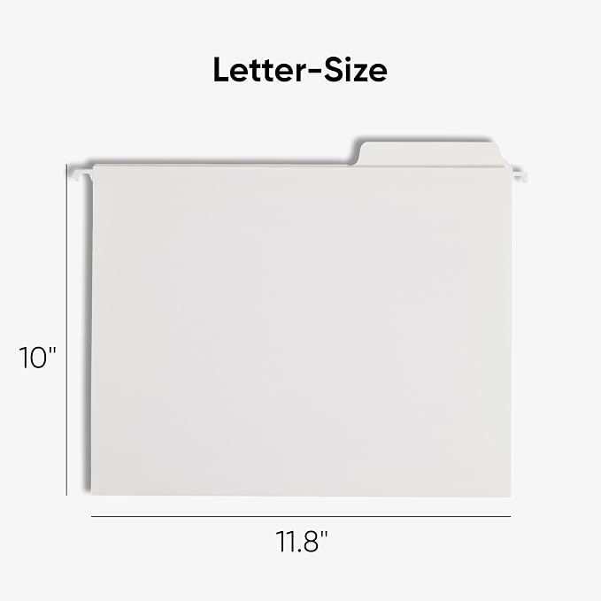 Smead FasTab Hanging File Folder, 1/3-Cut Built-in Tab, Letter Size, White, 20 per Box (64002) (Pack of 10) - Image 2