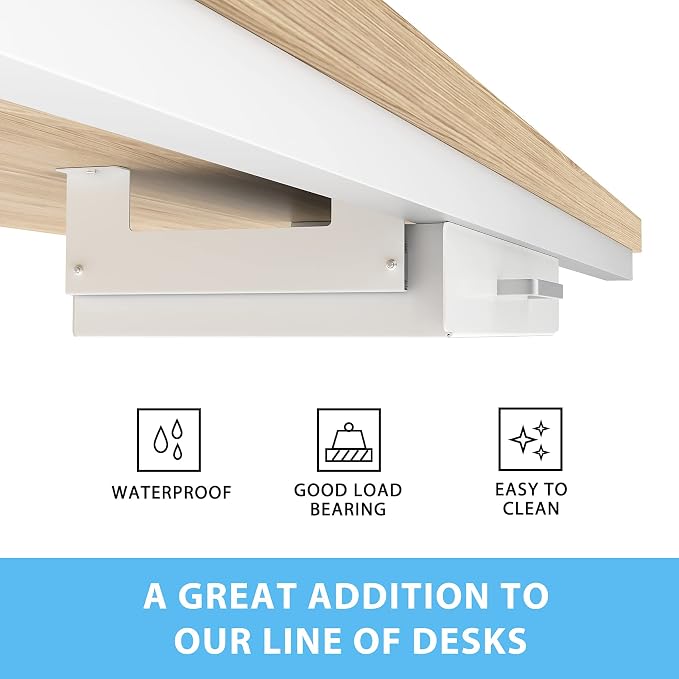Gome Under Desk Pull-Out Drawer - Storage Organizer Office Mounted, Easy Slide-Out Pencil Drawer for Saving Space, Ideal for Sit-Stand Workstation (For 1.2" Support Bar Under Desk) - Image 5