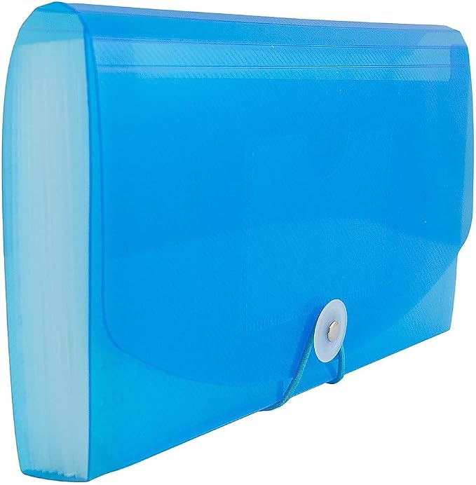 JAM PAPER Accordion Folders - 13 Pocket Plastic Expanding File - Check Size - 5 x 10 1/2 - Blue - Sold Individually - Image 4