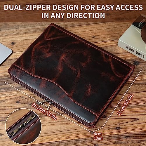 YIWEN Personalized Leather 3 Ring Binder Portfolio for 8.5 x 11” Notepad - Image 7