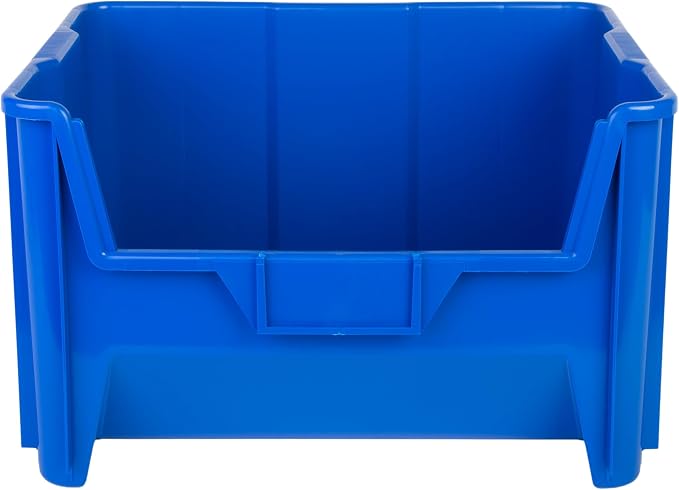 HE HUDSON EXCHANGE 20" x 15" x 12.5" (3 Pack) Plastic Giant Stackable Hopper Bin, Blue - Image 4