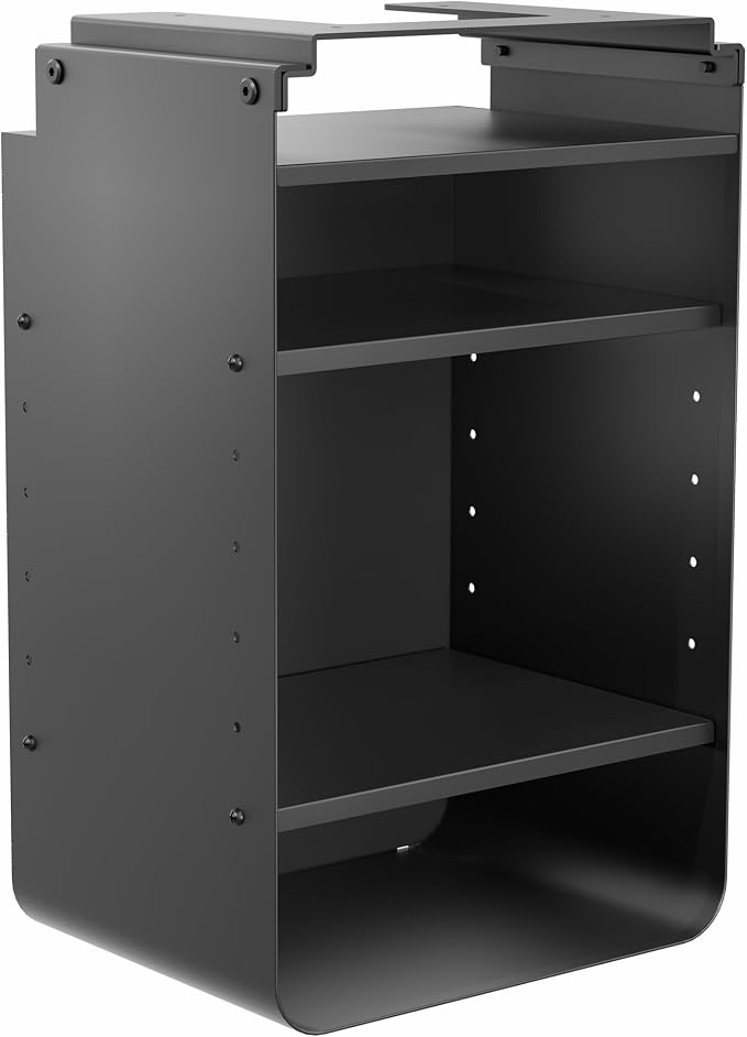 VIVO Under Desk Storage Cabinet, High Capacity Shelving Unit with Height Adjustable Shelves, Holds 44 lbs, Black, DESK-SC01 by Unknown