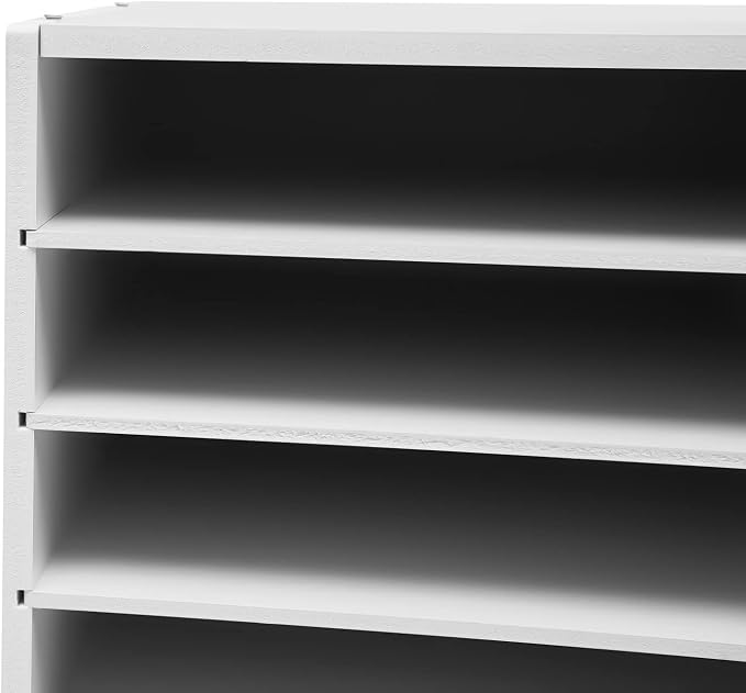 Literature Organizer, Desktop File Sorter Mail Center, Paper Storage Cabinet with 27 Slots Compartments, Classroom Mailbox for Home School Office (27 Slots White) - Image 9