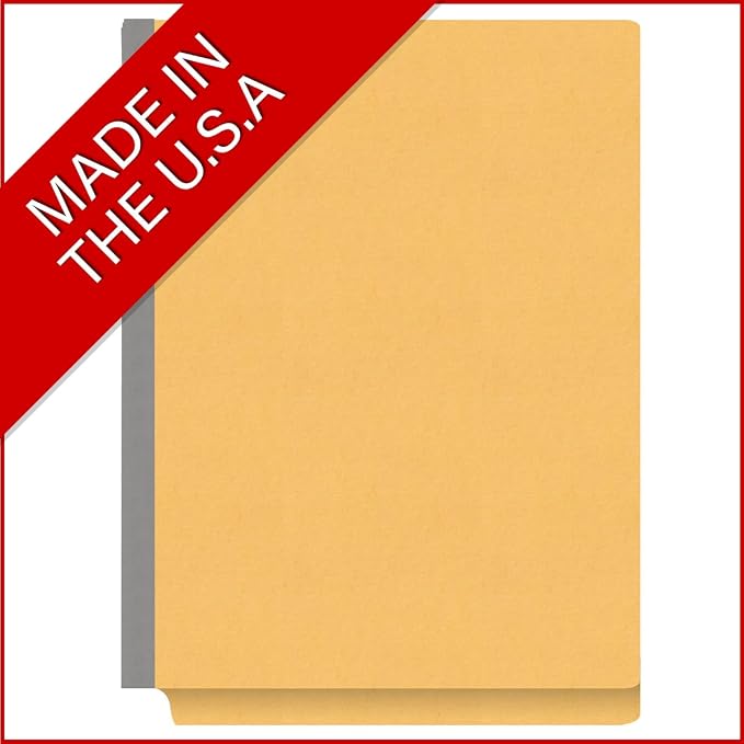 Ecom Folders Heavy Duty Top Tab Classification Folders | Letter Size 18 Pt Stock with 1 Divider | 2/5 Cut Right Position Tab for Medical, Legal and Office Documents | Yellow, Box of 10 - Image 5