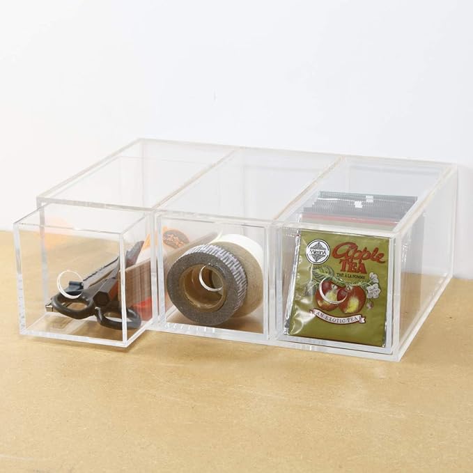 Muji Acrylic 3-Drawer Storage Box, 8.7 cm Width x 17 cm Depth x 25.2 cm Height - Image 2