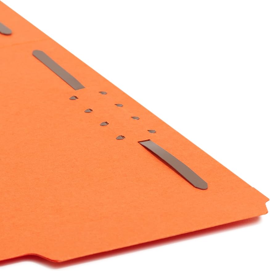 Smead Fastener File Folders, Reinforced 1/3-Cut Tabs, 2 Fasteners, Letter Size, Orange, 50 per Box (12540) - Image 4