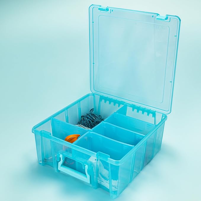 ArtBin 6990AA Super Satchel Double Deep, Portable Art & Craft Organizer with Handle, [1] Plastic Storage Case, Aqua Mist - Image 3