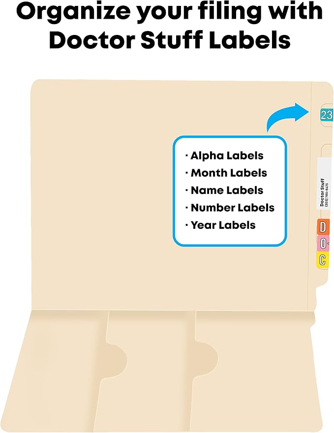 Double-Pocket Manila File Folders, Doctor Stuff, Reinforced End Tab, Secure Document Storage, Ideal for Medical and Office Use, Heavy-Duty 11pt Manila Stock, Box of 50 - Image 6