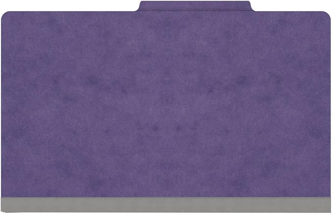 25 Pt. Pressboard Classification Folders, 2/5 Cut ROC Top Tab, Legal Size, No Dividers, Purple (Box of 25) - Image 3
