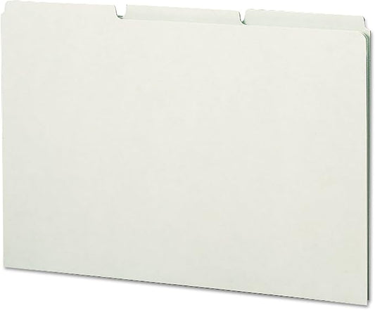 Smead Pressboard Guides, 1/3-Cut Tab (Blank), Legal Size, Gray/Green, 50 per Box (52334) by SMEAD
