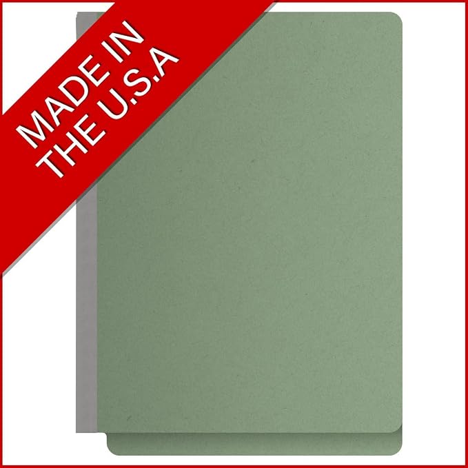 End Tab Pressboard Folders, Letter Size, 2" exp, Fasteners Pos #1 & #3, Green (Box of 25) - Image 5