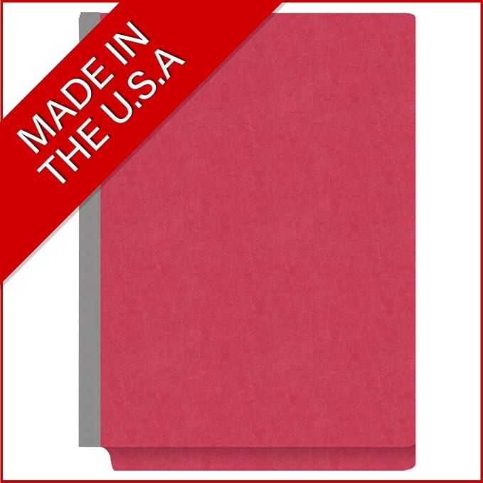 Ecom Folders Heavy Duty Top Tab Classification Folders | Letter Size 18 Pt Stock with 1 Divider | 2/5 Cut Right Position Tab for Medical, Legal and Office Documents | Red, Box of 10 - Image 5