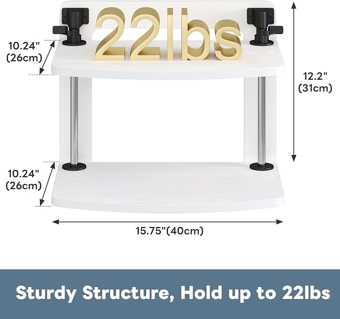 Computer Monitor Stand Riser for Reduced Neck Strain, Adjustable Height Desk Shelf Organizer Monitor Riser Stand for PC Monitor - Not for Laptop - Withe - Wood Grain, MR01-M - Image 6