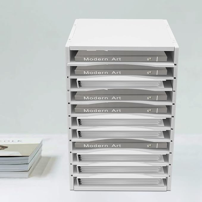 Desktop File Sorter, 11 Compartment Vertical Desktop Sorter, Literature Organizer Sorter Paper Organizer Storage File Sorter Mail Center Magazine Holder, Classroom Mailbox Paper Storage, White - Image 3
