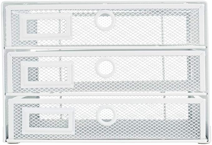 Annova Desk Organizer Wire Mesh 3 Tier Sliding Drawers Paper Sorter/Multifunctional/Premium Solid Construction for Letters, Documents, Mail, Files, Paper, Kids' Art Supplies (White) - Image 7