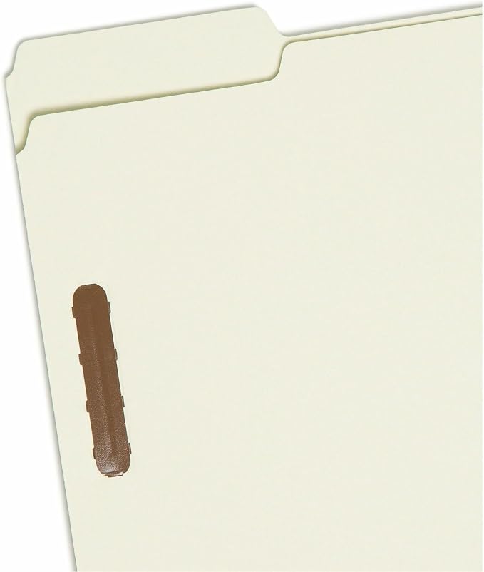 Smead 100% Recycled Pressboard Fastener File Folder, 2 Fasteners, 1/3-Cut Tab, 1" Expansion, Letter Size, Gray/Green, 25 per Box (15003) - Image 5