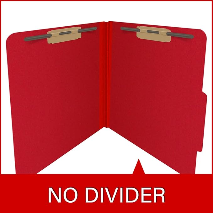 25 Pt. Pressboard Classification Folders, 2/5 Cut ROC Top Tab, Letter Size, No Dividers, Deep Red (Box of 25) - Image 8
