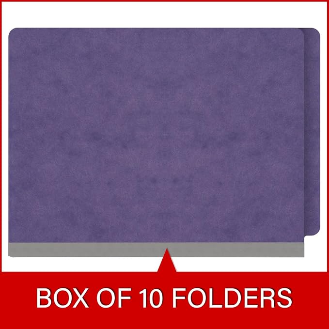 25 Pt. Pressboard Classification Folders, Full Cut End Tab, Letter Size, No Dividers, Purple (Box of 25) - Image 6