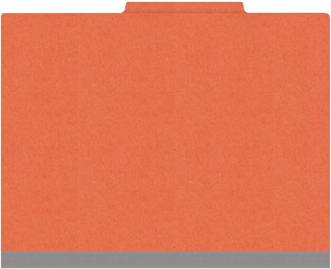 Heavy Duty End Tab Color Folders, 2/5 Cut ROC Top Tab, Letter Size, 1 Divider, Orange (Box of 10) - Image 3