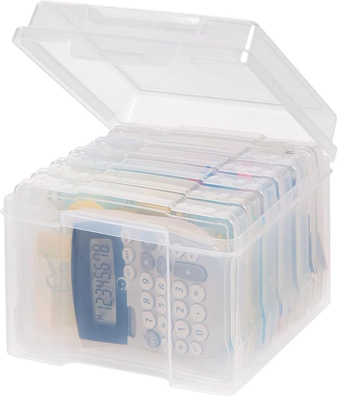 IRIS USA Photo Storage Box |Made in USA| 6 Cases - Clear | Fits 4" x 6" Pictures / Organizing Containers for Tasks, Stickers, Ephemera & Flashcards - Image 10
