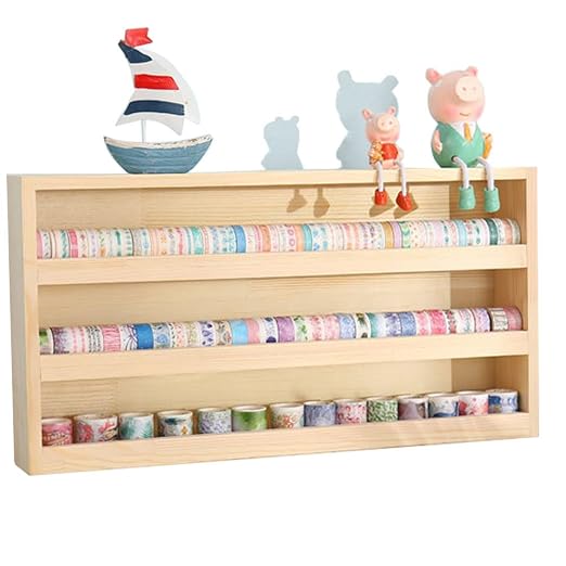 Wood 3 Layers Storage Organizer, Washi Tape Box with Hanging Hook, Divider Closet Container Holder for Sewing,Thread, Office Supplies, Craft Supplies, Jewelry, Accessories by JforSJizT