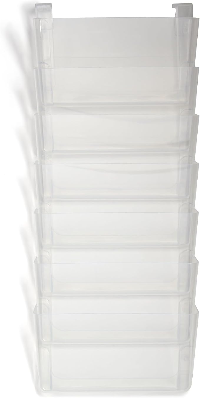 TRU RED 7‑Pocket Plastic Letter Wall File, Clear – Vertical Wall‑Mounted Organizer for High‑Capacity Mail & Document Sorting by TRURED
