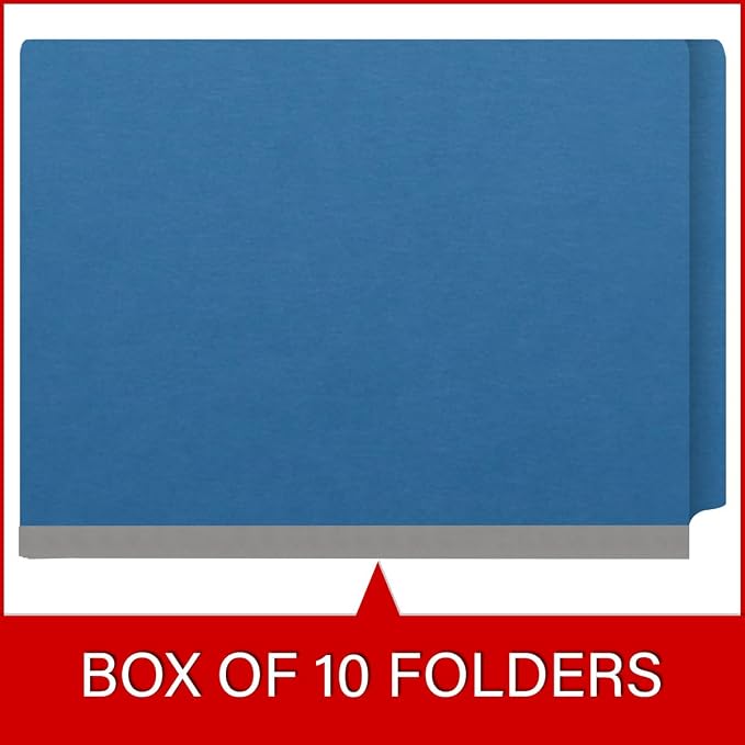25 Pt. Pressboard Classification Folders, Full Cut End Tab, Letter Size, 1 Divider, Royal Blue (Box of 10) - Image 6