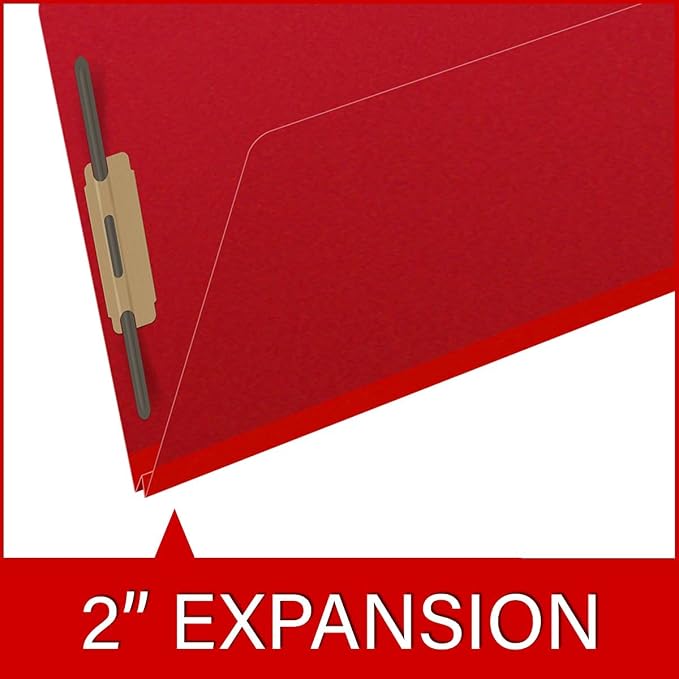 Ecom Folders End Tab Pressboard File Folders | Legal Size 25 Pt Stock with 2" Tyvek Expansion | Full Cut Tabs for Medical Charts, Legal Documents & Office Records | Deep Red, Box of 25 - Image 7