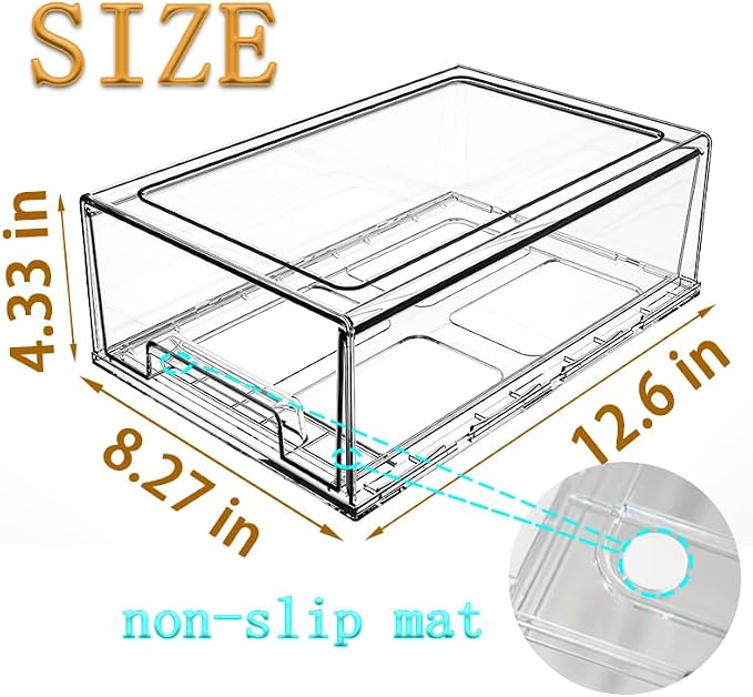 clear Drawer-Type Plastic Storage Box Bins Organizer，Family First Aid Kits Medicine cabinet Box Organizer,Closet ，Shelf，Ointments, Adhesive Bandages，Cosmetics,Office Items (clear, 6L) - Image 2