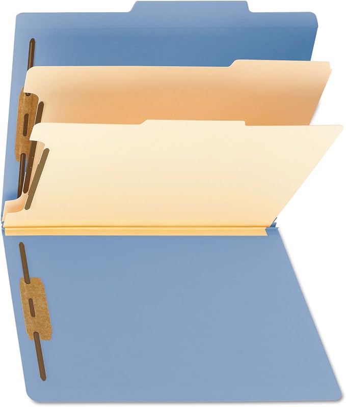 Smead Classification Folder with Prongs, 2 Dividers, 2" Fasteners, Letter Size, for Documents Organization, Durable File Organizer for Home, School or Office, Blue (14001) - Image 8