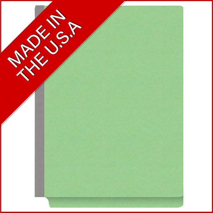 Ecom Folders Heavy Duty Top Tab Classification Folders | Letter Size 18 Pt Stock with 1 Divider | 2/5 Cut Right Position Tab for Medical, Legal and Office Documents | Green, Box of 10 - Image 5