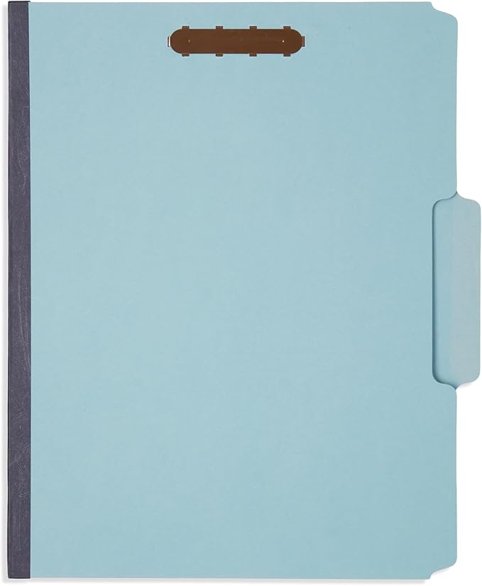 Blue Summit Supplies 25 Pressboard Fastener Folders, Letter 1", Light Blue | Heavy-duty 25pt pressboard, 1 in expansion, 1/3 top tab, embedded fasteners, for reports, files, and records - Image 4